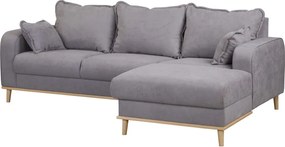 Сив ъглов диван (десен ъгъл) Beata - Ropez