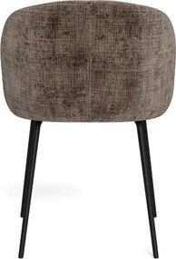 ЦЛЯРА Приглушено кафяво (тъкан Juto 4)/черни крака - МОДЕРЕН ТАПИЦИРАН СТОЛ ЛОФТ ЗА ДНЕВНА/ТРАПЕЗАРИЯ/ОФИС