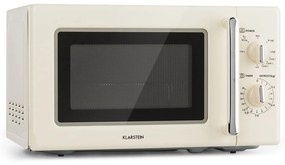 Klarstein Caroline, микровълнова фурна, 20 л, 700/1000 W, Ø 25.5 см, QuickSelect, ретро, кремаво
