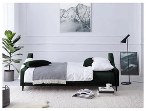 Разтегателен диван от тъмнозелено кадифе с място за съхранение , 215 см Freesia - Mazzini Sofas