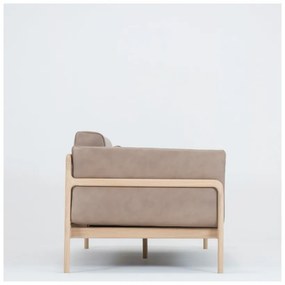 Светлокафяв диван от биволска кожа с масивна дъбова конструкция , 180 см Fawn - Gazzda