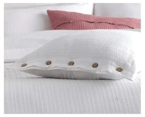 Бяло двойно удължено спално бельо от памук Renforcé 240x220 cm Como Striped – Mila Home Luxury