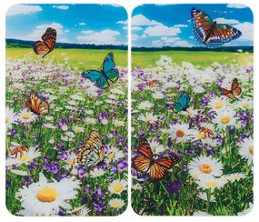 Капаци за печка 2 бр. от закалено стъкло 52x30 cm Summer Meadow – Maximex