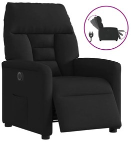 3303014 vidaXL Електрически стол реклайнер, черен, текстил