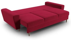 Червен кадифен разтегателен диван с място за съхранение 235 cm Kyoto – Cosmopolitan Design