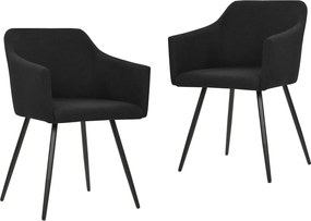 323099 vidaXL 323099  Dining Chairs 2 pcs Black Fabric