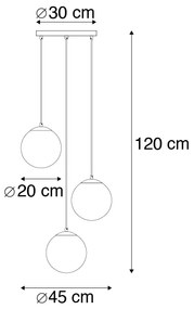 Смарт висяща лампа месинг вкл. 3 WiFi ST64 със синьо стъкло - Pallon