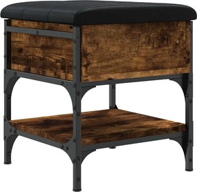 835184 vidaXL Пейка за обувки, опушен дъб, 42x42x45 см, инженерно дърво