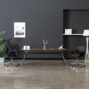 287391 vidaXL Въртящ се трапезен стол, черен, изкуствена кожа