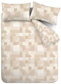 Бежово двойно удължено спално бельо 230x220 cm Sloane Geo – Catherine Lansfield