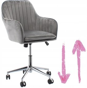 Удобен въртящ се офис стол в сив цвят