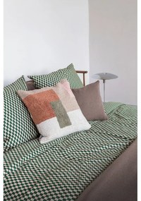 Зелено/бежово единично спално бельо от памучен сатен 140x200 cm Mini – Mette Ditmer Denmark