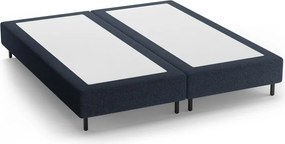 Тъмносиньо двойно легло 200x200 cm тапицирано без табла Whale – Micadoni