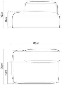 Светлокафяв кадифен модул за диван (ляв ъгъл) Martina – Micadoni