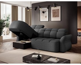 Тъмносив кадифен сгъваем/с място за съхранение ъглов диван (ляв ъгъл) Beneth – ELTAP