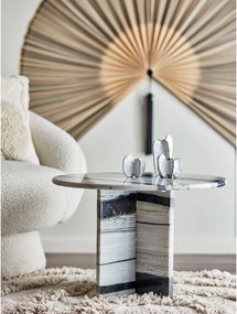 Черно-бял мраморна кръгла масичка за кафе ø 61 cm Rosito – Bloomingville