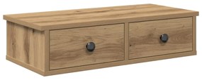 859949 vidaXL Стенен рафт с чекмеджета дъб артизан 60x28x15см инженерно дърво