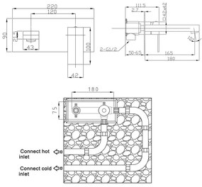 Вградена батерия за мивка в лъскаво-сребрист цвят (1 изход) Latus – Sapho