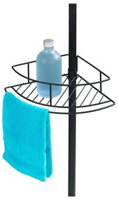 Черен телескопичен ъглов рафт за душ Dolcedo, 23 x 31 cm - Wenko