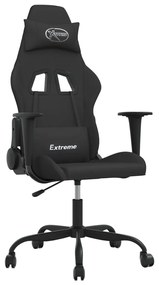 3143714 vidaXL Гейминг стол, черен, текстил