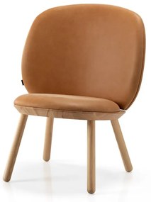 Кожено кресло в цвят кафяв коняк Naïve – EMKO