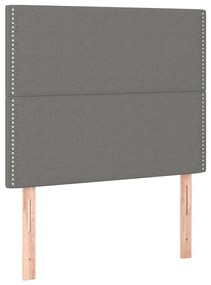 3116175 vidaXL Горни табли за легло, 2 бр, тъмносиви, 90x5x78/88 см, плат