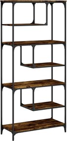 836225 vidaXL Библиотека, опушен дъб, 81x36x176 см, инженерно дърво