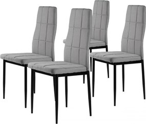 Комплект от 4 стола в сиво с модерен дизайн