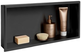 Вграден рафт за баня  30x60 black matt