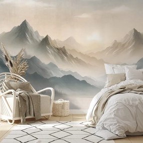 Самозалепващ тапет – Мъглива планинска панорама