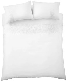 Бяло двойно удължено памучно спално бельо 230x220 cm Embroidery Floral – Bianca