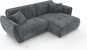 Тъмносив шенилов ъглов диван (десен ъгъл) Nelia – Ropez