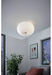 Бяло осветително тяло за таван със стъклен абажур OPTICA – EGLO