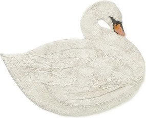 Кремав ръчно изработен памучен детски килим подходящ за пране 100x120 cm Swan – Lorena Canals