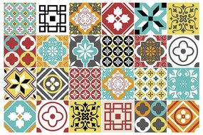 Комплект от 24 стикера за стена Montecito, 15 x 15 cm - Ambiance