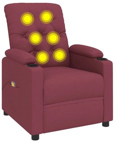 339115 vidaXL Масажен стол, виненочервен, текстил