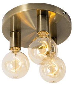 Модерна таванна лампа бронз кръгла - Facil