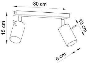 Черен прожектор 8x30 cm Etna – Sollux