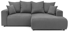 Сив кадифен ъглов диван Enjoy – Bobochic Paris