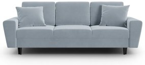 Светлосин кадифен разтегателен диван с място за съхранение 235 cm Kyoto – Cosmopolitan Design