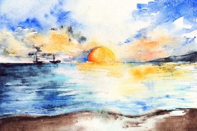 Тапет – Сияен залез на морето