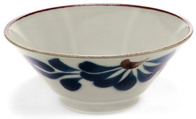 Синьо-бежова порцеланова рамен купичка 900 ml Flower – Rex London