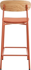 Бар столове в комплект от 2 броя в червен и естествен цвят (височина на седалката 66 см) Adriana - Marckeric