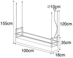 Интелигентна висяща лампа черна с поставка, включително 4 WiFi GU10 - Cage Rack