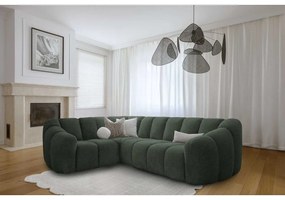 Тъмнозелен ъглов диван (ляв ъгъл/L форма) Shell – Miuform