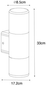 Модерна външна стенна лампа черна 2-светлина IP44 - Odense