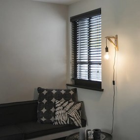 Дървена стенна лампа с черен - Galgje