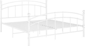 324977 vidaXL Рамка за легло, бяла, метал, 140x200 cм