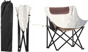 Сгъваем туристически стол с практичен калъф за носене Кремообразно