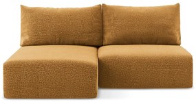 Оранжев разтегателен ъглов диван с място за съхранение (ляв ъгъл) Kalena – Makamii